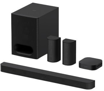 Sony BRAVIA Theatre System 6 (5.1 canali Surround Sound, 1000 W, con altoparlante posteriore e subwoofer, Dolby Atmos, DTS:X, AI Voice Zoom 3 con BRAVIA TV, DSEE, modalità multi-stereo per feste) nero