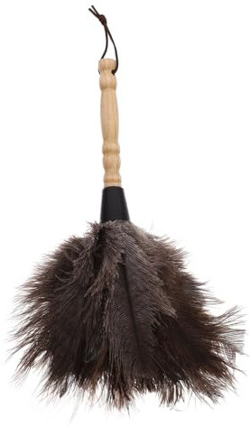 KOCKSHION Plume Duster Wooden Handle Lightweight Hand Duster for Home Cleaning for Furniture Ceiling Fans and Delicate Items Crafted from Soft Plume Material
