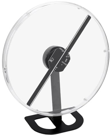 Yanmis Ventilador de Holograma 3D, Proyector de Holograma 3D 32 Cm con Cobertura, 2000x224 224 Pantalla Publicitaria Holográfica LED con Control de PC de Aplicaciones (EU Plug (AC 220-240V 50Hz))