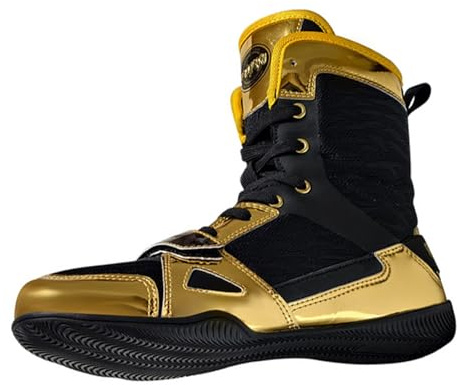 ZHENSI Scarpe da Boxe da Uomo Leggere Alte Sportive da Palestra A Piedi Nudi Antiscivolo per Combattere E Lottare,Nero,41 EU