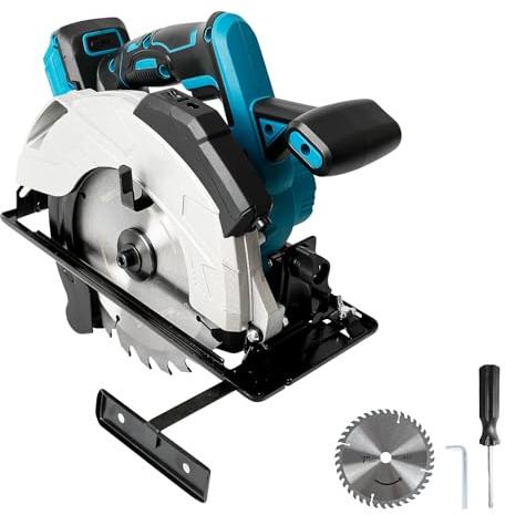 TALOEYH – Sega circolare a batteria compatibile con batteria Makita 18 V, sega circolare elettrica da 5000 giri/min e lama da 185 mm con 24 denti e 40 denti, profondità massima di taglio 57 mm (0°