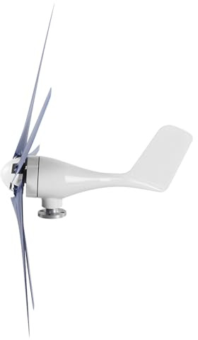 Oumefar Turbina Aerogeneradora de 5 Aspas de Alta Eficiencia de 100 W para Casas Móviles de Barcos, Material de Aleación Negra (Azul #11)