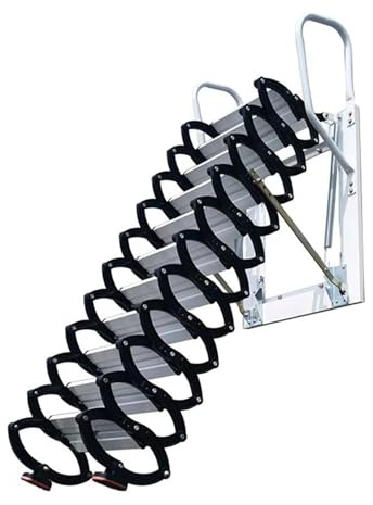 échelle de Grenier Escalier escamotable Mural Pliable for accès aux combles, Garage, Toit ou sous-Sol escamotable(3.5-3.75m)