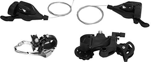 GUOHOQIX per Comandi Bicicletta, Leva Cambio 3x9 velocità, Alta Adattabilità, Diametro Manubrio Universale 22,2 mm, Linea a Parete a Due Vie, Deragliatori Anteriori e Posteriori