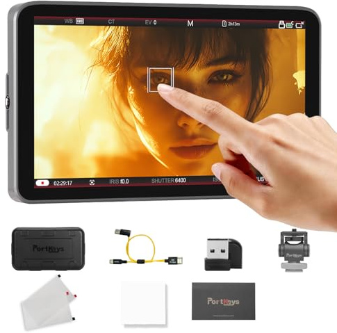 Portkeys LH7C Moniteur Caméra 7 avec Contrôle Caméra Entrée HDMI 4K Mise au Point Tactile Field Monitor 1000 Nits Sortie 3D LUT Câble de Contrôle & HDMI Inclus
