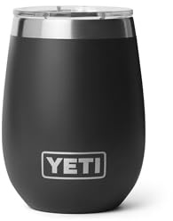 YETI Rambler 10 oz (295ml) Insulated Wine Tumbler, Black | DuraSip Ceramic-lined Travel Tumbler with MagSlider Lid (not leakproof) for Campfires, Picnics & Outdoor Gatherings