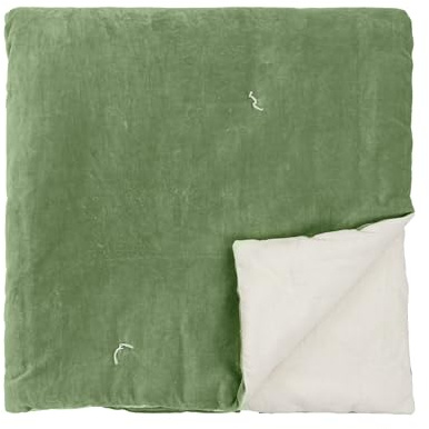 furn. Wylder Edie Colcha – Suave Acolchado Reversible Aspecto Lino Algodón Terciopelo Colcha Cobija (Verde – 140x220cm)