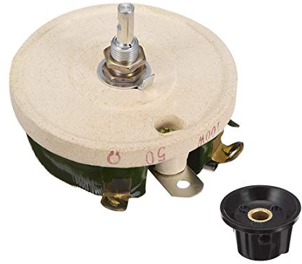 sourcing map 100W 50R Ohm Drahtloses Kreamik Potentiometer variabel Rheostat Widerstand Knopf de