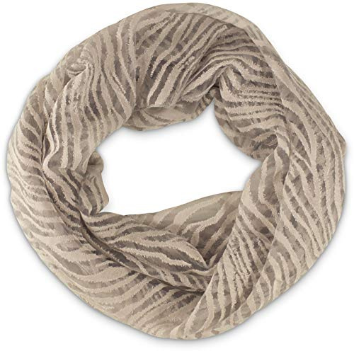 fashionchimp Loop Sommer-Schlauchschal für Damen mit Ausbrenn-Muster, Baumwolle und Polyester, leichter XXL Schal