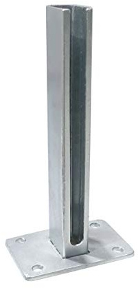 Bodenplatten für Zaunpfosten 60x40mm Doppel-Stab Matten Zaun Adapter Fußplatte verzinkt