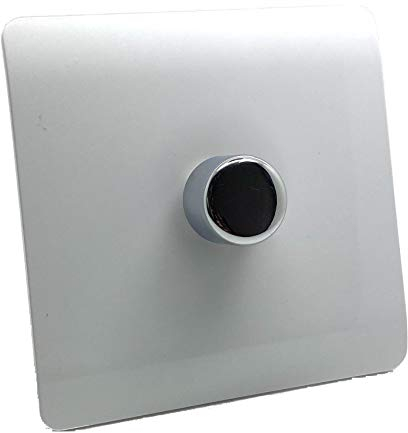 Trendi Artistic Modern Glossy Tactile 1 Gang 2 Way 120w LED Dimmer switch Ice White