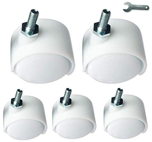 FSCLJ Ruedas para Carro de 1,5, Ruedas giratorias, Ruedas para Muebles, Ruedas para aparatos, Ruedas para sillas de Oficina, Tornillos M6, Blanco