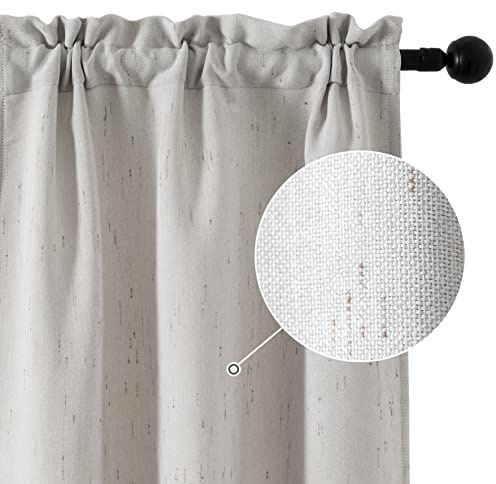 GIRASOLE HOME® Coppia Tende Semi Oscuranti Antifiamma Ideali per Cucina Ristorante Albergo Fantasia a Tratteggi Tessuto Ignifugo Certificato Tenda Isolante 2 Pannelli (70x145cm, Greige Chiaro)