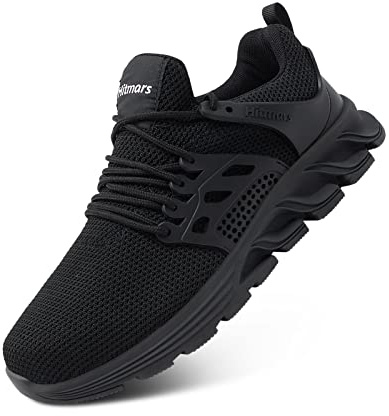 Safety Trainers Men Womens Steel Toe Cap Trainers Work Safety Boots Wide Fit Composite Non Slip Kitchen Chef Safety Shoes Black Blue Size 9 UK