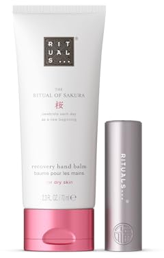 RITUALS Hand- und Lippen-Geschenkset | Handcreme The Ritual of Sakura und Lippenbalsam Fortune Balms Repair | Nährende und pflegende Eigenschaften | 1 x 70 ml + 1 x 4,8 g