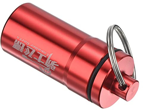 PATIKIL Dart Zubehör Aufbewahrungsbox, Aluminium Dart Soft Tips Aufbewahrungskoffer mit Schlüsselring für Dart Flight Protectors, O-Ringe, Rot