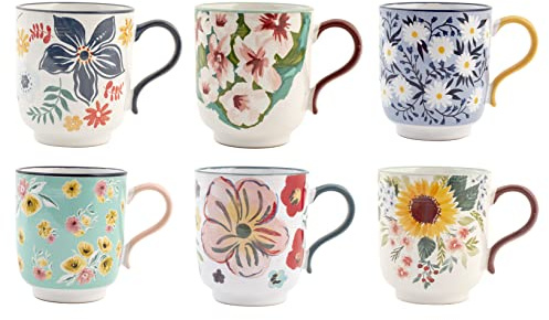 H&H Set 6 Mug Cream Tea In New Bone China Cc 350
