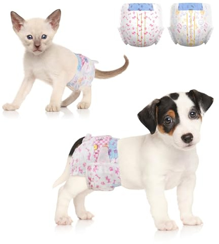 Dono pañales Desechables Perro Hembra,Super Absorbente a Prueba de Fugas,Pañales para Perros/Gatos Hembra para la Temporada,incontinencia,Calor,Período,Urinario excitable,XXS,XS,S,M,L(XXS)