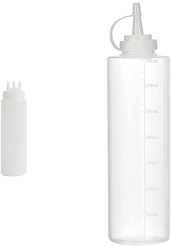 Vogue transparente Quetschflasche mit 3 Spritzdüsen 68cl & LACOR 61970 Dosierflasche 700 ml