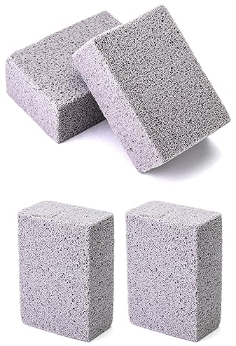 QWORK® 4 Pezzi Pietra Detergente per Griglia, Blocco per La Pulizia della Pomice, Strumento per La Pulizia del Barbecue, Rimozione delle Macchie di Olio per Grigliare