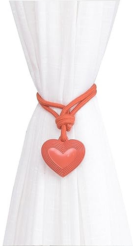 Gardinenbänder 2 Stück Gardinenbänder Wohnzimmer Schlafzimmer Gardinenschnallen Gardinenseilband Gardinenbesatz, Orange Love Modell