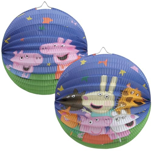 com-four® 2X Ballon-Laterne, Papierlampion zur Herbstzeit, Martinslaterne | Papierlaterne zu Halloween und Sankt Martin - Faltlaterne