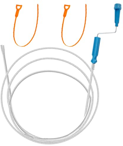 UNINGYI 3 panni a spirale, 3 m x 5 mm, spirale per la pulizia dei tubi, spirale di scarico, per la pulizia dei tubi, spirale flessibile per la cucina e il bagno, scarico a spirale per la pulizia dei