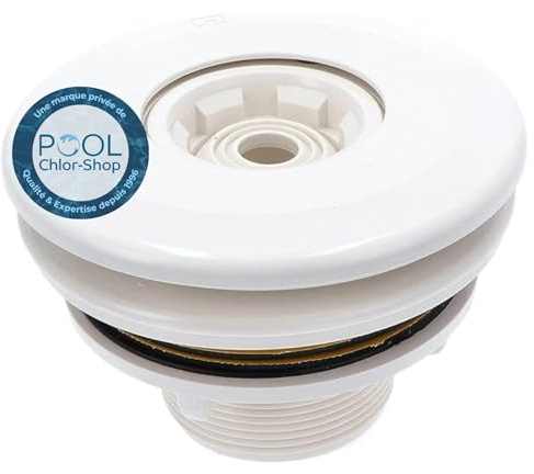 Duraol Einlaufdüse ohne Gitter I Weiß I Verstellbare Pool Einlaufdüse für Folienpool, Beton- & Polyester-Becken I Einströmdüse aus ABS I Pooldüse mit Flansch, Dichtungen & Schrauben