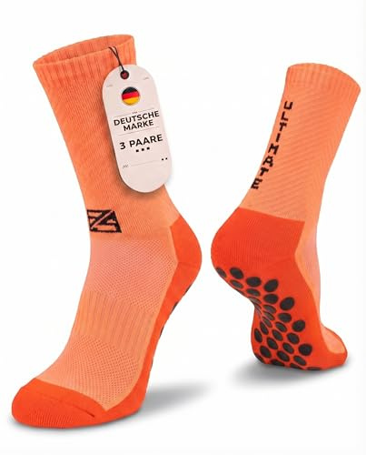 as ULTIMATE Football Socks & Grip Socks 3er Pack – Fußball-Socken Herren mit 6 Monate Anti-Loch Garantie – Antirutschsocken, rutschfeste Socken, blasenfrei & Grip Socken Fussball – Sport Socken Set