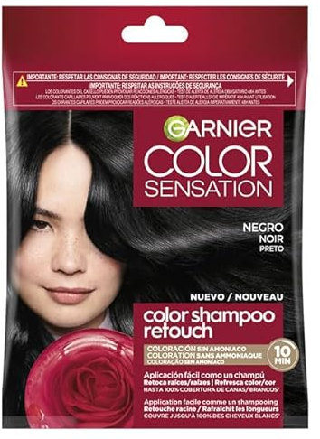 Garnier Color Sensation Champú Retouch Sin Amoníaco, Tono 1.0 Black