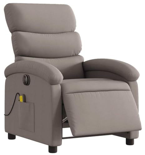 vidaXL Elektrisk massagefåtölj taupe tyg, fåtölj, fåtölj med uppresningshjälp, reclinerstol, fåtöljer, fåtöljer med uppresningshjälp, reclinerstolar