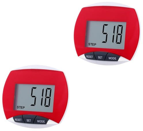 Yardwe 2stücke Multifunktionaler Schrittzähler Rot Tragbares Fitness-Tool Für Laufen Und Sport Präzise Messung Von Schritten Kalorien Und Für Männer Und Frauen