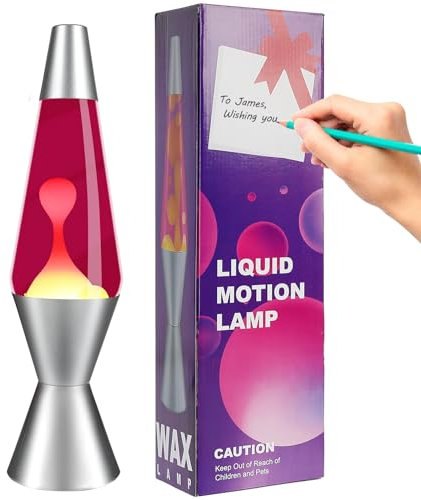 AONESY Lampada Lava per Bambini 37cm Liquido Viola e Giallo Cera Retro Astro Home Decor Lampada Bellissima Luce Regalo di Natale