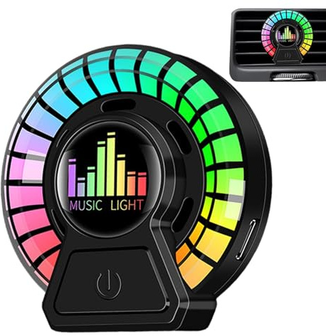 Parfum de voiture avec lumière, lampe de parfum, désodorisant pour voiture, éclairage ambiant, parfum de sortie d'air, aromathérapie de voiture, désodorisants automobiles rythmique, lumière LED