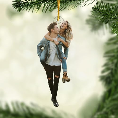 DPDP Personalisierte Weihnachtskugeln mit Foto, Acryl angepasstes Familienornament - Geschenke für Familienmitglieder, Geschenk für ihn, Ehemann, Freunde zu Weihnachten