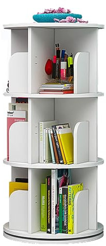 Generisch Um 360 Grad drehbares Eckbücherregal für kleine Räume. Walnuss-Finish. Ideal für Schlafzimmer oder Wohnzimmer. Platzsparendes Design mit 2 Ebenen.