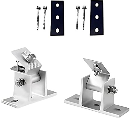 Soportes de montaje en panel solar ajustables, ángulo de 15 a 30 grados ajustable, estantes de montaje en panel solar para pared, techo, caravana, sistemas solares fuera de la red