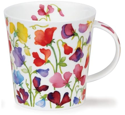 Dunoon Caingorm Floral Fiesta Sweetpea Tasse aus feinem Knochenporzellan, 0,48 l