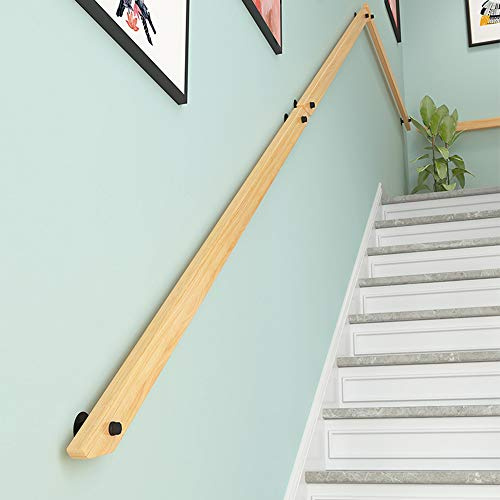 Ringhiera personalizzabile in legno massello, montaggio a parete, stile europeo, per interni ed esterni, adatta per scale da 0,3 m a 6,1 m, design elegante