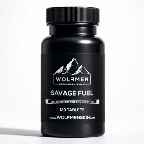 WOLFMEN Savage Fuel Pre Workout Micro Tablets | 80mg Caffeine, Creatine Monohydrate, L-Citrulline, Beta-Alanine, Taurine, Tyrosine & Electrolytes | Easy to Swallow 120 Tablets, UK Made