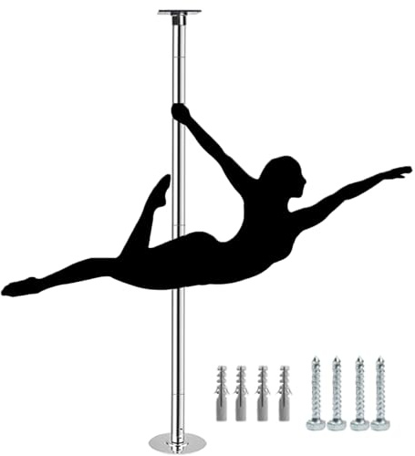 Poledance Stange Indoor Tragbare Pole-Dance-Stange für Zuhause, 3.0 m 3.4 m 3.7 m, 45 mm, Drehbar und Statisch, Bohrmontage für Fitness-Stripperstange mit Schrauben(3.355m - 3.48m (11ft - 11.4ft))
