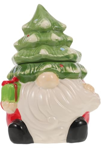 GLEAVI Christmas Cookie Jar Ceramic Airtight Lid Christmas Tree Shaped Candy Storage Container for Boys and Girls Holiday Treats and Snacks