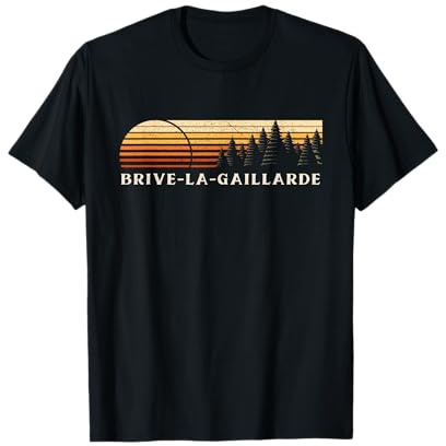 Brive-la-Gaillarde, France Evergreen Vintage Sunset T-Shirt