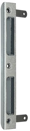 SN-TEC Sicherheits Zimmertür Schließblech 4083 00/100G mit Haltenasen 170mm lang 20x8x1,5mm Links/Rechts verwendbar, Farbe Silber, Unterbau in Grau