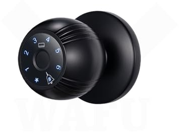 Serratura intelligente, Serratura intelligente for porta con impronta digitale biometrica, elettronica digitale, rotonda, senza chiave, for interni(Bluetooth)
