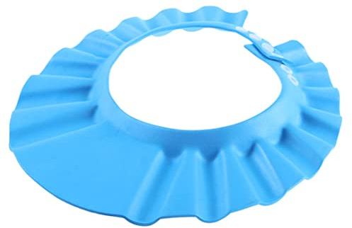 Bonnet de shampoing pour bébé, chapeau de douche réglable, bouclier lavage des cheveux doux pour tout-petits et enfants, bleu