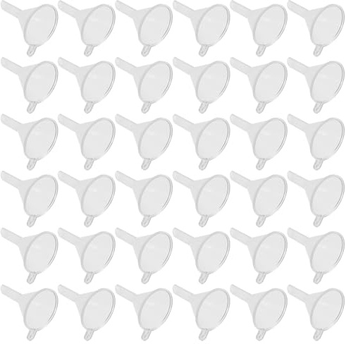 Embudos Pequeños de Plástico Transparente 100 Piezas para Rellenar Botellas | Aceite Esencial y Agua Cosmética, Flujo Suave y Fácil Manejo, Evita Derrames al Llenar Dispensadores