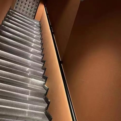 Corrimano Led Scale Interne Luce a Parete con Sensore di Movimento per Scale Seminterrate, 148 152 160 145 183 cm, Kit Ringhiere Scala in Alluminio per Interni, Esterni e Portici(Left,100cm/3.3ft)