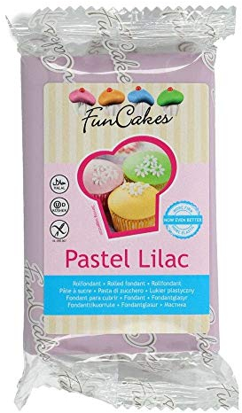 Pasta de Azúcar - Fondant para Tartas, Galletas, Cupcakes o Modelar - Color Lila Pastel - 250 gr
