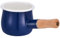 Pan per smalto da latte, mini burro warmer - Casseruola smaltata 10 cm Pan va con manico in legno, misura perfetta per riscaldare porzioni liquide più piccole (blu)…